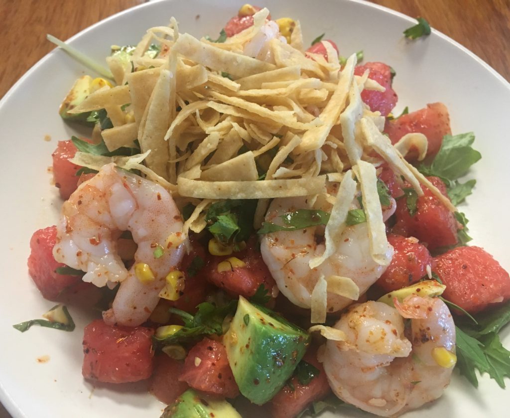 watermelon & shrimp salad